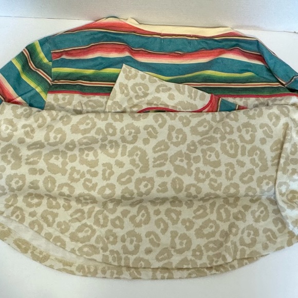 Crazy Train Pull Over Top Size 2XL Southwest Stripe Leopard Western Long Sleeve - Picture 10 of 16